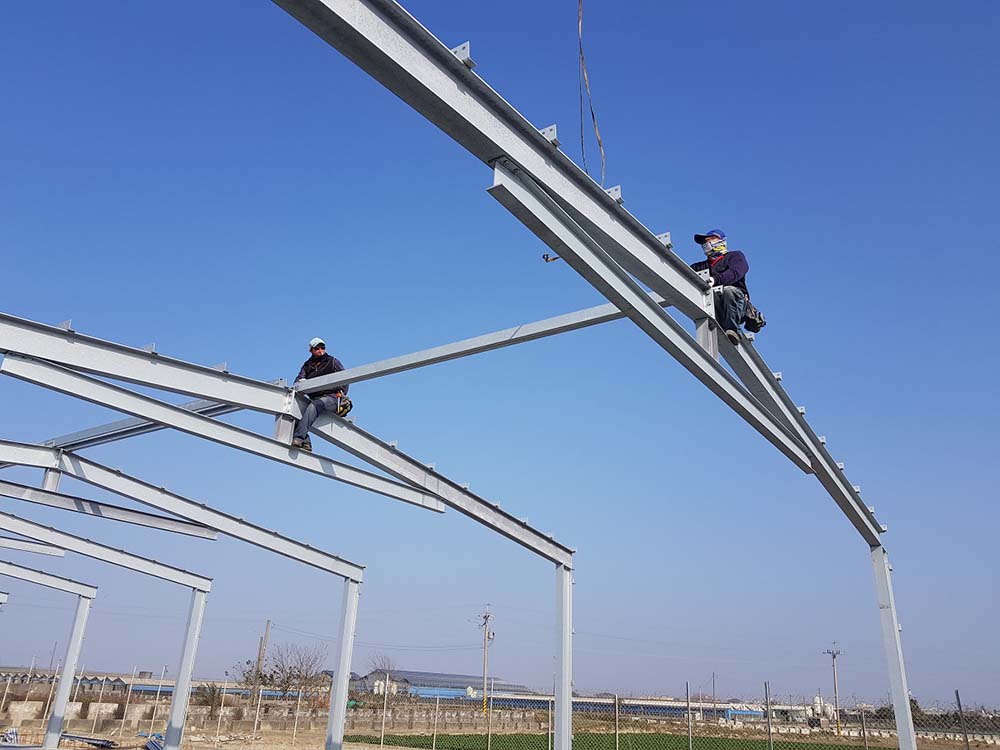 雞舍鋼構屋頂作業